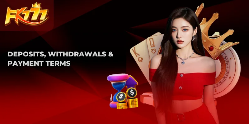 FK777 Terms and Conditions for Legal Online Gaming 2 Deposits, Withdrawals & Payment Terms
